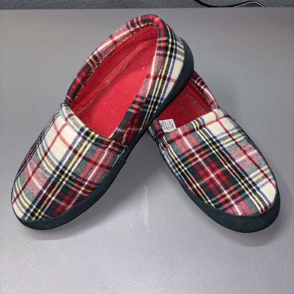 LL Bean Plaid Woman’s 9 M Sweater Fleece Slippers. EUC - Picture 1 of 13